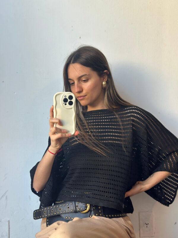 Sweater Hilo Dot - Negro