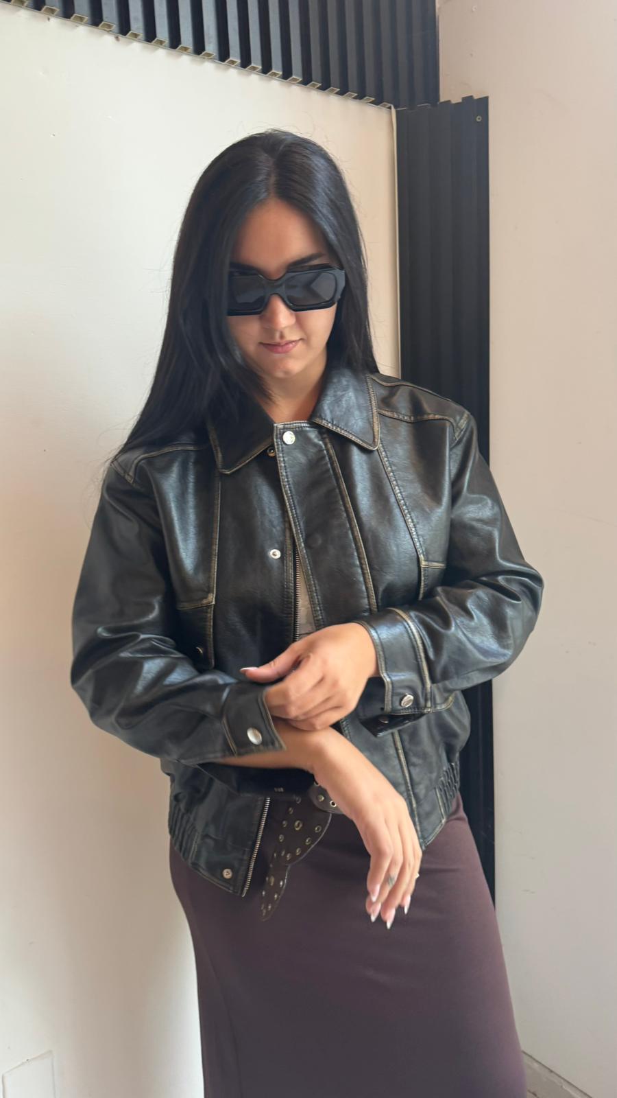 Campera Bomber Asia - Negro