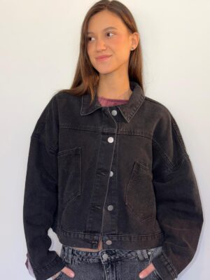 Campera Denim Brilli - Negro