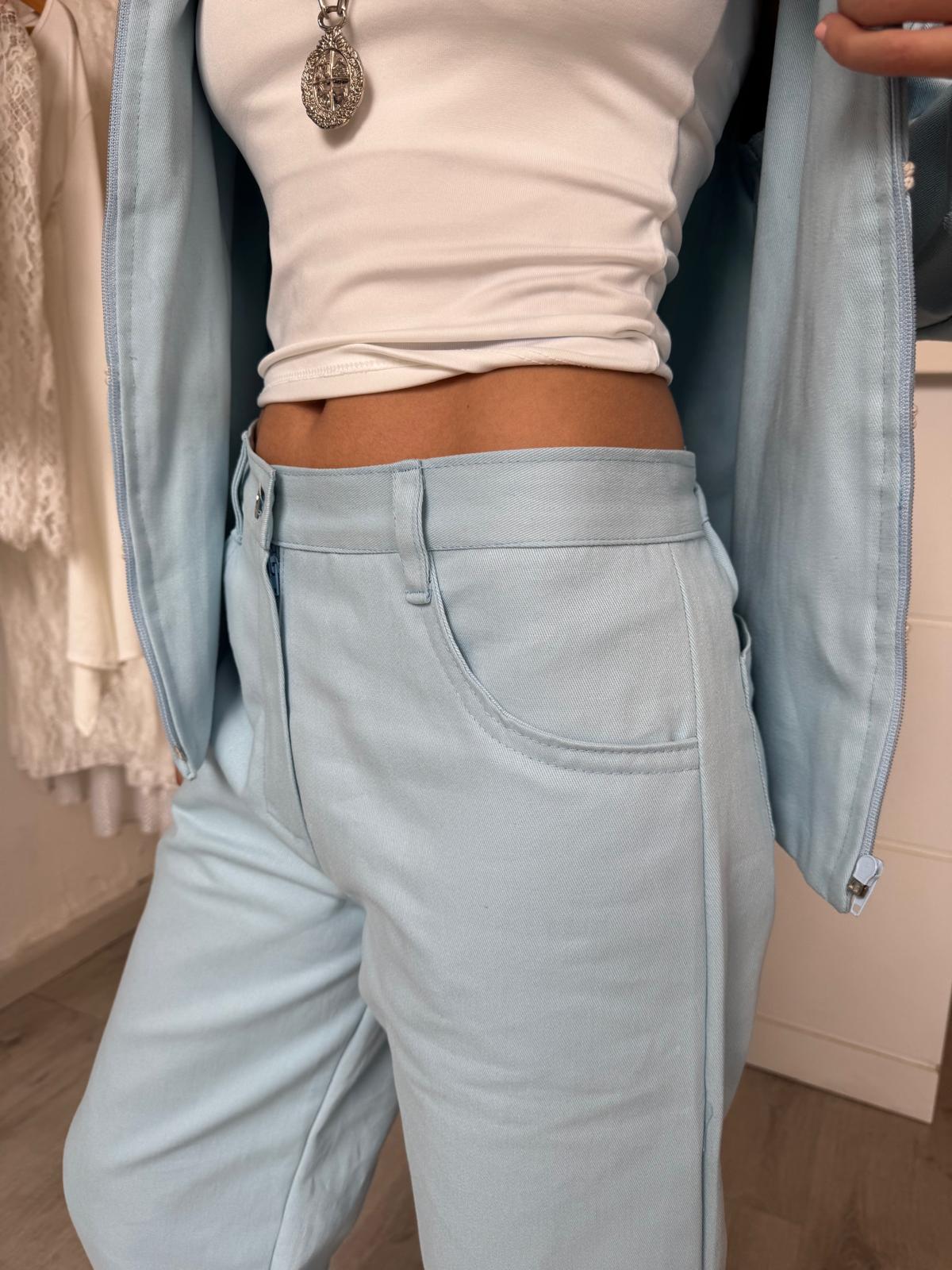 Pantalón Barrel Kendra - Celeste - Imagen 3