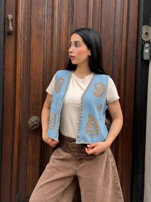 Chaleco Denim Opo - Celeste